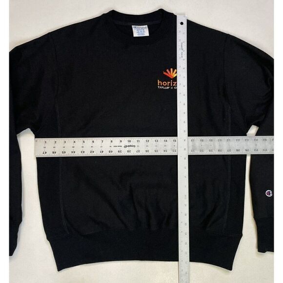 Champion Reverse Weave Horizon Logo Promo Sweatshirt Men Medium Black - Picture 5 of 5